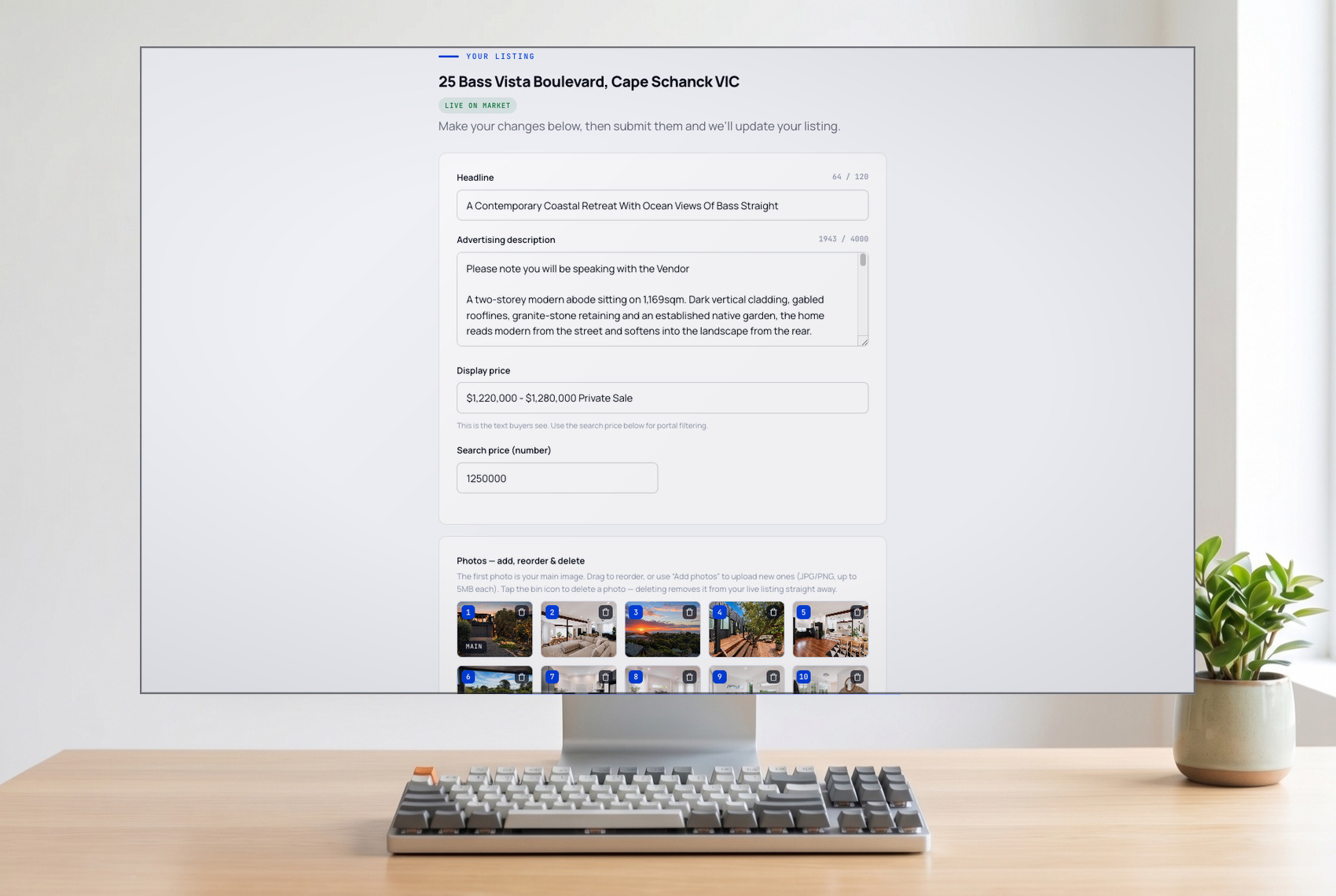 Manage your Unreserved listing from a desktop computer
